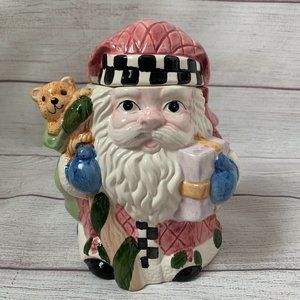 Holiday Collection Christmas Santa Clause Snack Jar Cookie Jar 8"